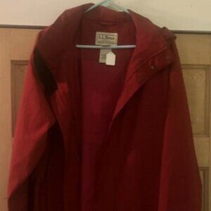 L.L. Bean Men's Red Mid-Length Full Zip Jacket XL